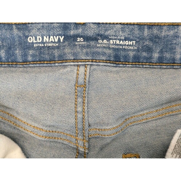 Old Navy High Rise Straight OG Button Fly Jeans sz 20 Short Medium Wash Stretch - Picture 9 of 9